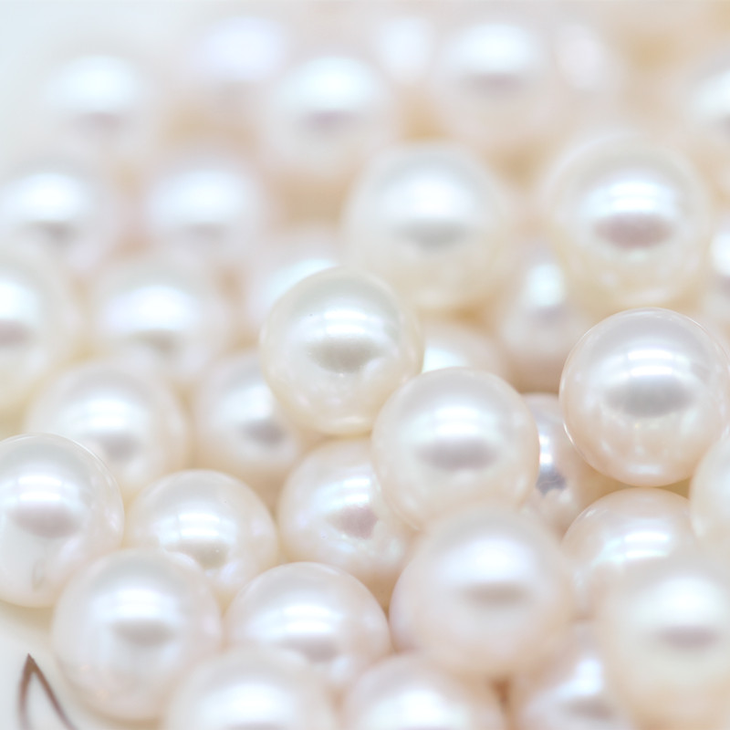 9mm Perfect Round White Freshwater Loose Pearls Beads(XL110052