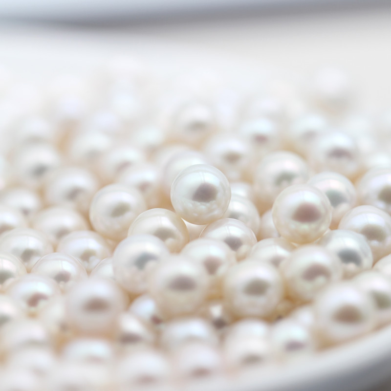  8mm Perfect Round White Freshwater Loose Pearls Beads(XL110049)