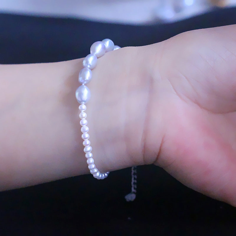 Fashion Light Grey Charming Natural Cultured Freshwater Pearl Bracelet Jewelry (XL150125)