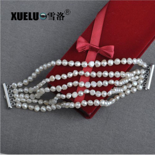 Fashion Baroque Natural Cultured Freshwater Pearl Bracelet (XL150037)