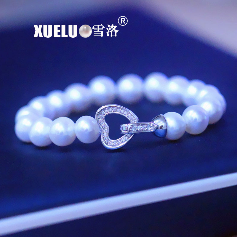Fashion Jewelry 9-10mm Round Real Natural Cultured Fresh Water Pearl Bracelet (XL150117)