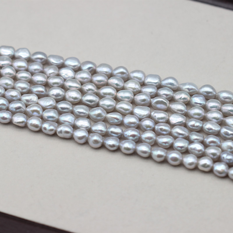 7-8mm AAA Good Quality Baroque Nugget Cultured Freshwater Pearl Strings (XL180122) 