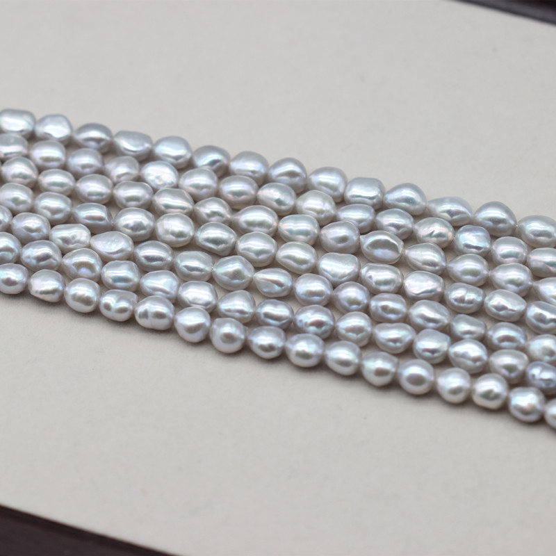 7-8mm AAA Good Quality Baroque Nugget Cultured Freshwater Pearl Strings (XL180122) 