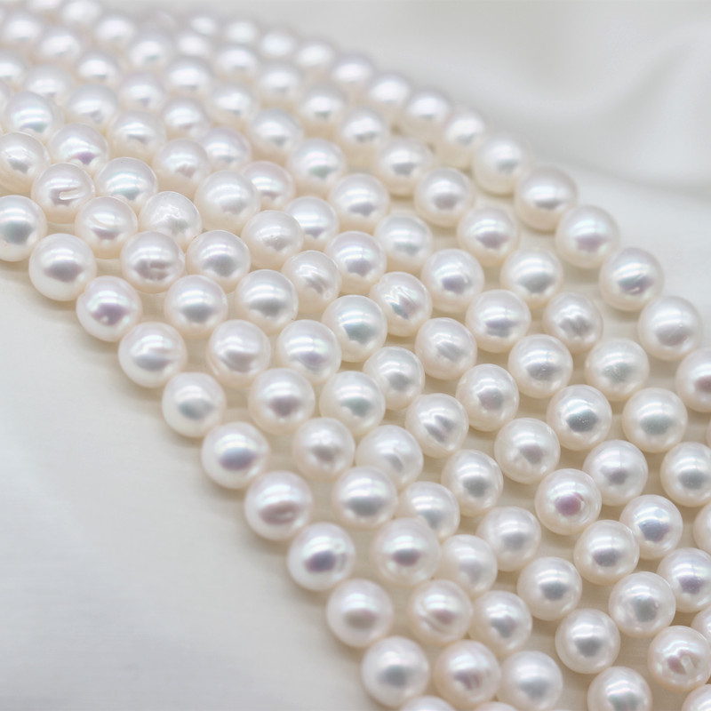 8-9mm Perfect Round Natural Cultured Freshwater Pearl Strings Supplier (XL180114) 
