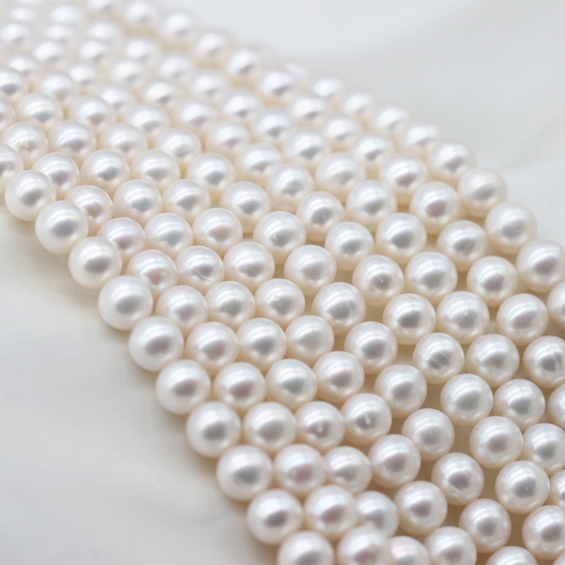 7-8mm AAA Good Quality Round Natural Cultured Freshwater Pearl Strings (XL180115) 