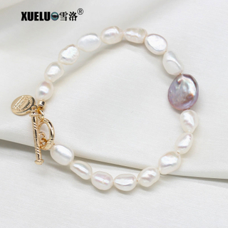 Fashion Natural Cultured Genuine Baroque Freshwater Pearl Bracelet Jewelry (XL150146-2)